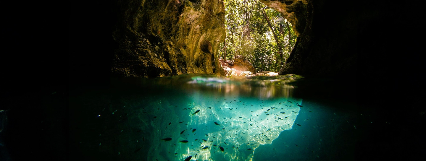 The entrance of ATM Cave in Belize Actun tunichil muknal