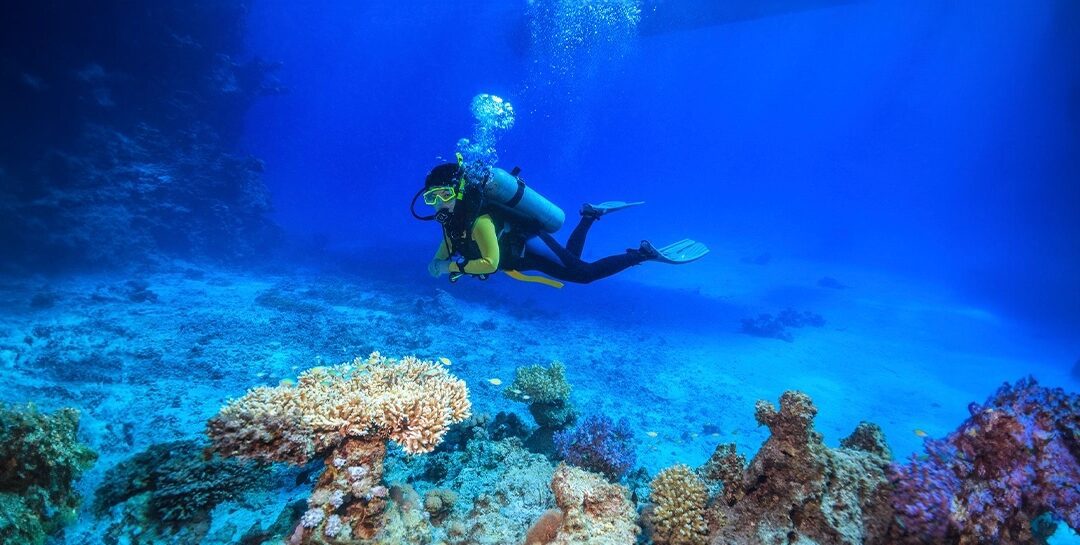 A Watermark Belize Hotel Guest SCUBA Diving in Belize in San Pedro, Ambergris Caye