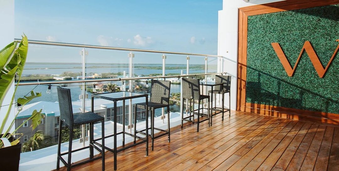 The Skyview Restaurant rooftop terrace at The Watermark Belize Hotel San Pedro Ambergris Caye