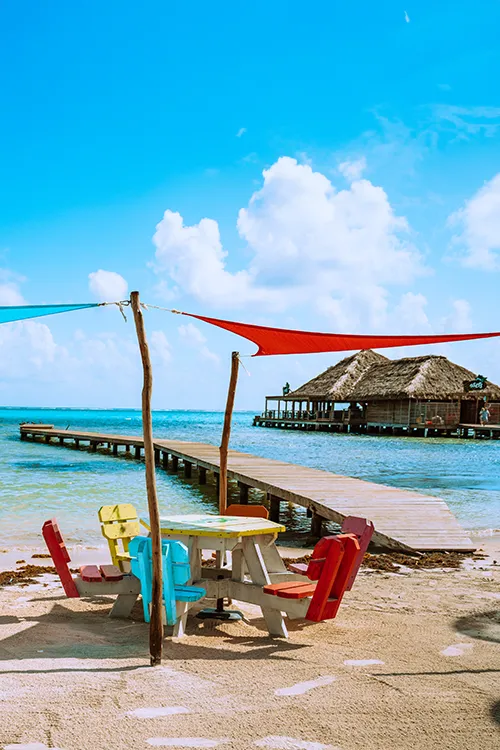 Crystal clear beach in San Pedro Ambergris Caye