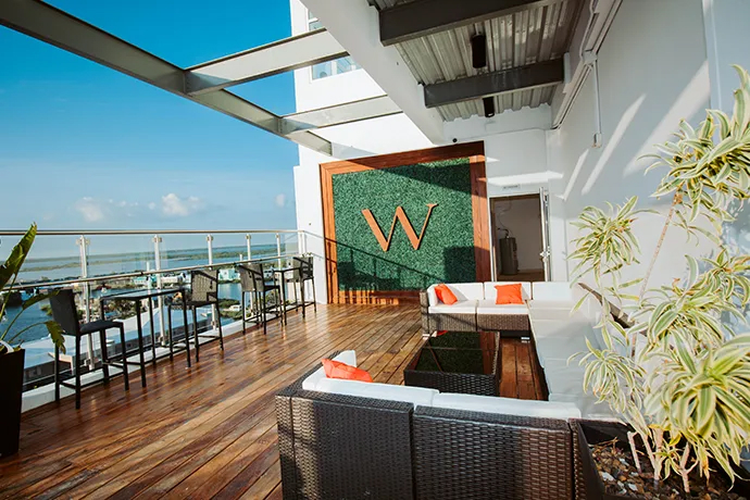 The Skyview Rooftop Lounge at The Watermark Belize Hotel