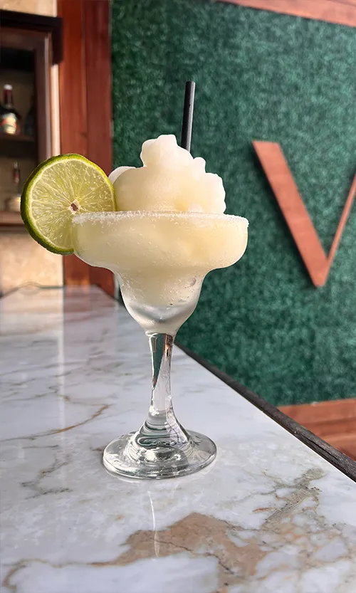 Frozen drink at at Skyview rooftop restaurant San Pedro _ Watermark Belize Hotel